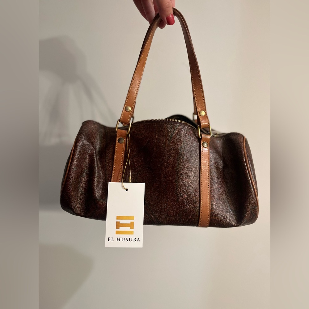 Authentic Etro Hand Bag Brown PVC 💫